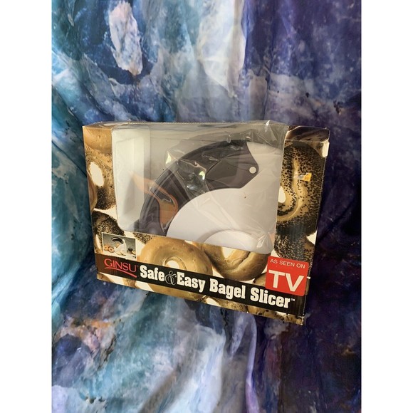 Bagel Cutter Ginsu Safe and Easy Slicer/Cutter-Stainless Blade-Dishwasher Safe - Picture 1 of 14